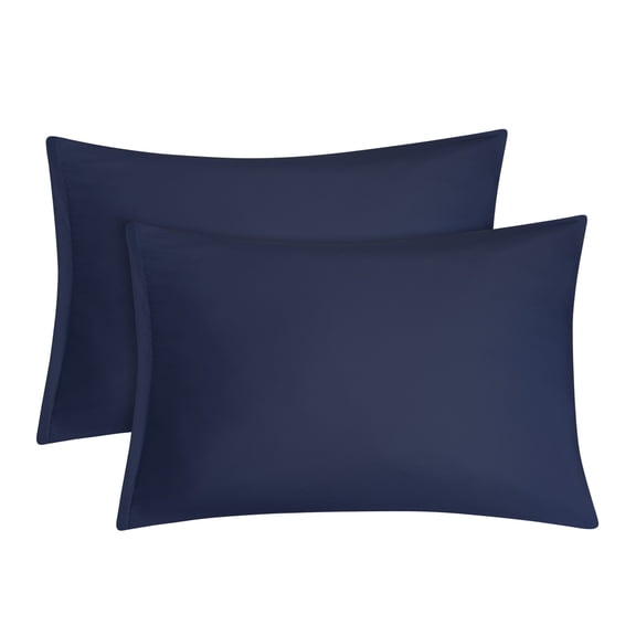PiccoCasa 2 Pack Soft Microfiber Pillow Case, 14" x 20", Navy Zipper Closure