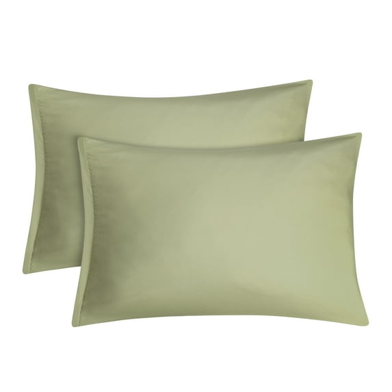 PiccoCasa 2 Pack Soft Microfiber Pillow Case, 14" x 20", Sage Zipper Closure