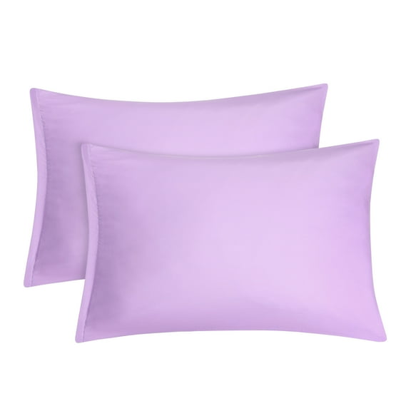 PiccoCasa 2 Pack Soft Microfiber Pillow Case, 14" x 20", Violet Zipper Closure