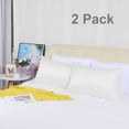 thumbnail image 1 of PiccoCasa 2 Pack Soft Silky Satin Envelope Pillowcases, Standard White, 1 of 8