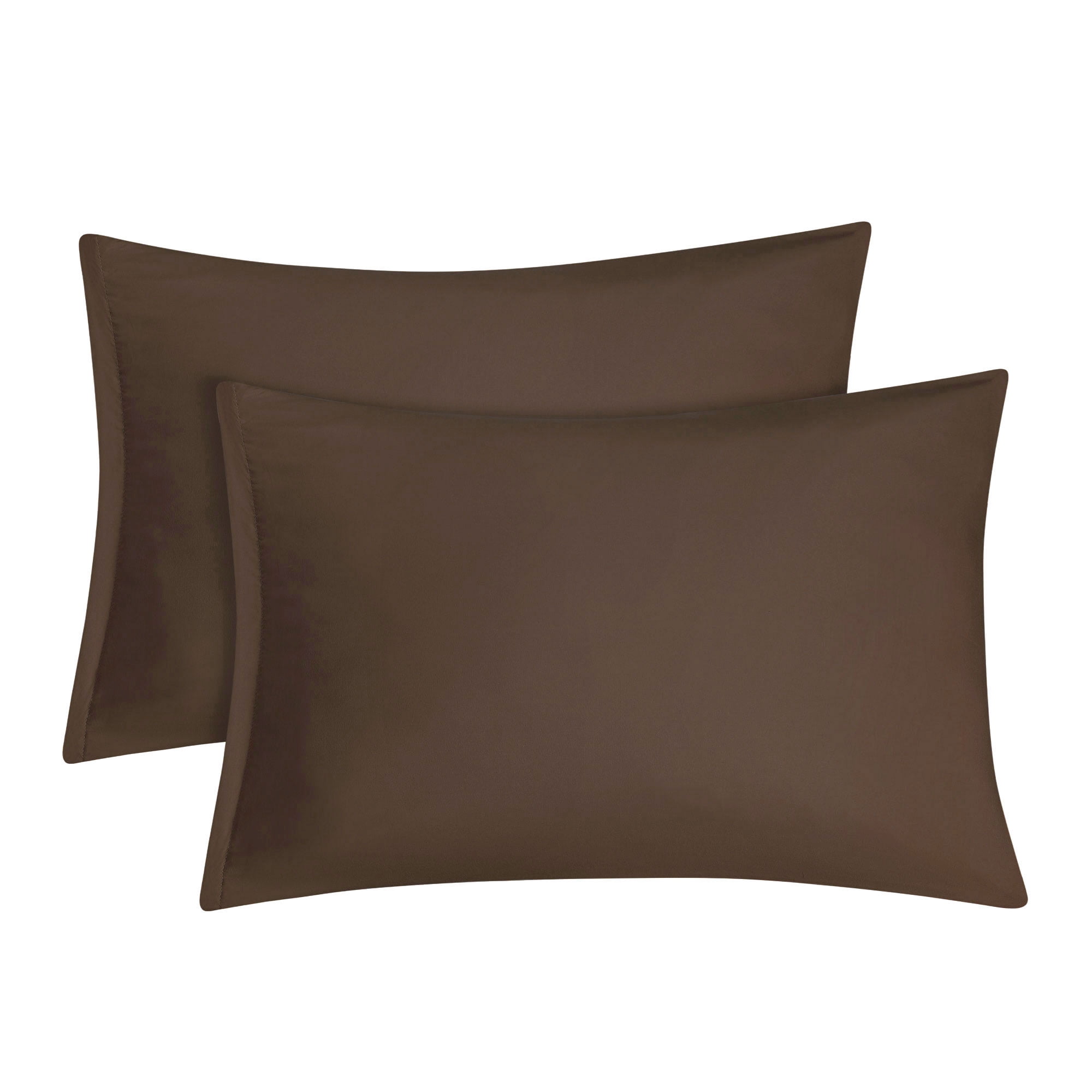 PiccoCasa 2 Pack Zipper Pillowcases Soft Brushed Microfiber Travel Pillowcases, Brown, 14" x 20