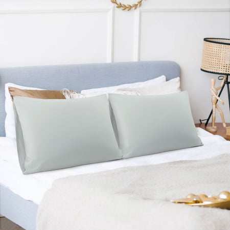 PiccoCasa 2 Packs Microfiber Pillowcases with Envelope Closure, Standard Light Grey
