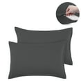 thumbnail image 1 of PiccoCasa 2 Packs Microfiber Pillowcases Zipper Closure, Non-Standard Grey, 1 of 7