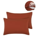 thumbnail image 1 of PiccoCasa 2 Packs MicrofiberPillowcases Zipper Closure, Standard Rust, 1 of 7