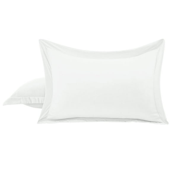 PiccoCasa 2 Packs Pillowcases Soft 1800 Microfiber Pillow Shams with No Zipper, King Snow White
