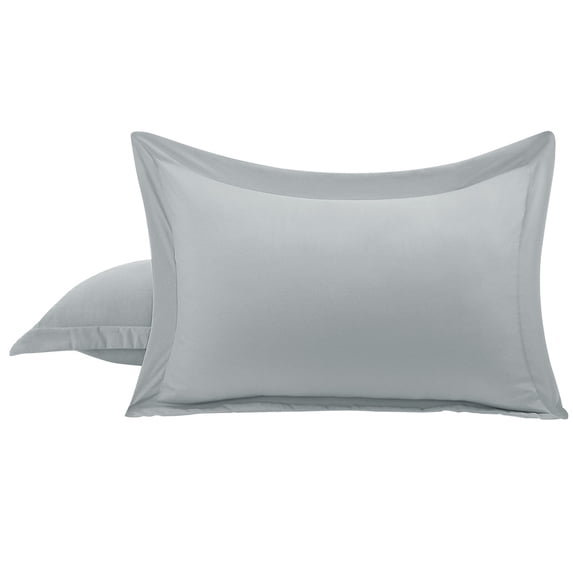 PiccoCasa 2 Packs Pillowcases Soft 1800 Microfiber Pillow Shams with No Zipper, Queen Light Grey