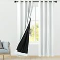 thumbnail image 1 of PiccoCasa 2 Panels Bedroom Waterproof 100% Blackout Curtains White 42"x84", 1 of 7