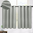 thumbnail image 1 of PiccoCasa 2 Panels Kitchen Linen Look Blackout Curtains Gray 52"x36", 1 of 7