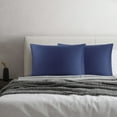 thumbnail image 1 of PiccoCasa 2 Pcs 100% Cotton Pillowcases Envelope King Navy Blue, 1 of 7