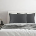 thumbnail image 1 of PiccoCasa 2 Pcs 100% Cotton Pillowcases Envelope Standard Dark Gray, 1 of 7