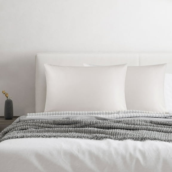 PiccoCasa 2 Pcs 100% Cotton Pillowcases Envelope Standard Isabelline