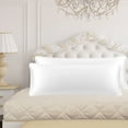thumbnail image 1 of PiccoCasa 2 Pcs Body Pillowcases with Zipper Satin Long Pillowcover, Queen White, 1 of 8