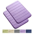 PiccoCasa 2 Pcs Memory Foam Bath Mat Non Skid Absorbent Soft ,17 x 24