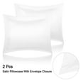 thumbnail image 1 of PiccoCasa 2 Pcs Satin Pillowcase, Super Soft Envelope Pillow Shams, 20"x36" White, 1 of 7
