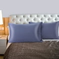 thumbnail image 1 of PiccoCasa 2 Pcs Satin Pillowcase Zippered Silky Sateen, Non-Standard Slate Gray, 1 of 7