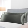 thumbnail image 1 of PiccoCasa 2 Pcs Soft Silky Satin Long Body Pillow Cover 20x54inch, Grey, 1 of 7