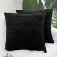 thumbnail image 1 of PiccoCasa 2 Pcs Velvet Throw Pillow Cover Cushion Cases Black 18"x18", 1 of 6