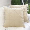 thumbnail image 1 of PiccoCasa 2 Pcs Velvet Throw Pillow Cover Cushion Cases Pale Beige 18"x18", 1 of 6