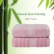 PiccoCasa 2-Piece 27"x54" Bath Towel Set Soft Absorbent Pink