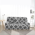 thumbnail image 1 of PiccoCasa 2 Seater Sofa Cover Stretch Armchair Couch Cover, Gray Plaid, 1 of 6