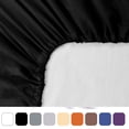 thumbnail image 1 of PiccoCasa 200TC Cotton Fitted Sheet 15" Drop Pocket, Black King, 1 of 6