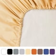 thumbnail image 1 of PiccoCasa 200TC Cotton Fitted Sheet 15" Drop Pocket, Light Orange King, 1 of 6