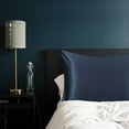 thumbnail image 1 of PiccoCasa 22 Momme Silk Pillowcase Zippered Pillow Cover, Queen Navy Blue, 1 of 7