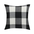 thumbnail image 1 of PiccoCasa 22" Square Throw Pillowcase Plaid Decorative Cushion Cover, Black and White, 1 of 9