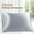 thumbnail image 1 of PiccoCasa 25 Momme Silk Pillow Cover with Envelope Closure, Silver Grey King(20"x36"), 1 of 8