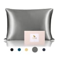thumbnail image 1 of PiccoCasa 25 Momme Silk Pillowcase with Zipper Closure, Queen Grey, 1 of 8