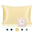 thumbnail image 1 of PiccoCasa 25 Momme Silk Pillowcase with Zipper Closure, Queen Yellow, 1 of 7