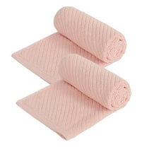 PiccoCasa 2PCS 100% Cotton Ribbed Hand Towels 13" x 29" Quick Dry Pink