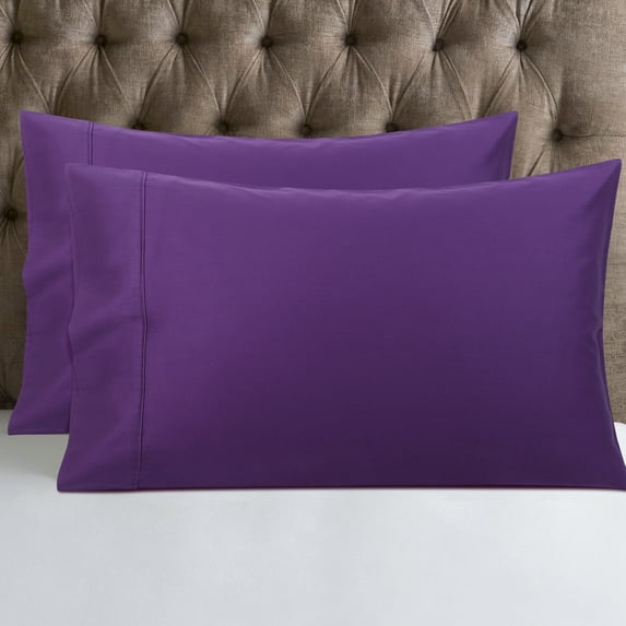 PiccoCasa 2PCS Soft 100% Cotton Pillowcases Envelope Grape Standard