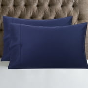 REGALWOVEN Pillowcases Set of 2, Super Soft Cotton Bed Pillow Covers with Envelope Closure Navy Blue King
