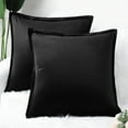 thumbnail image 1 of PiccoCasa 2Pcs 16"x16" Decorative Velvet Throw Pillow Covers Soft Square Cushion Covers for Sofa Couch Bedroom Black, 1 of 7