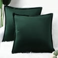 thumbnail image 1 of PiccoCasa 2Pcs 18"x18" Decorative Velvet Throw Pillow Covers Soft Square Cushion Covers Dark Green, 1 of 7