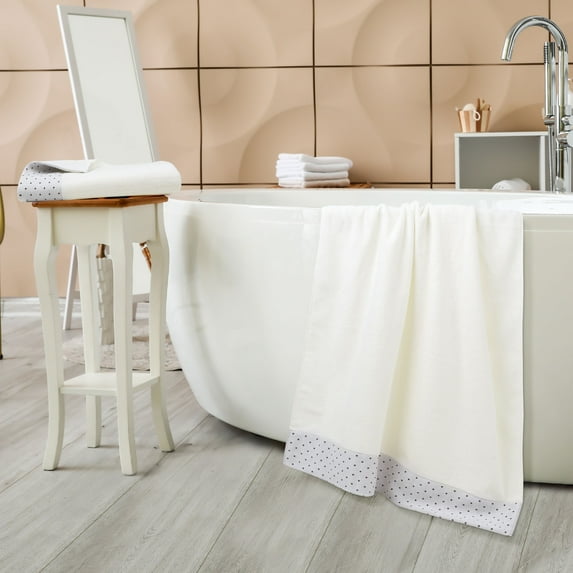 PiccoCasa 2 Pack Bath Towel Set 27"x54", Cotton Soft 600 GSM Absorbent Beige