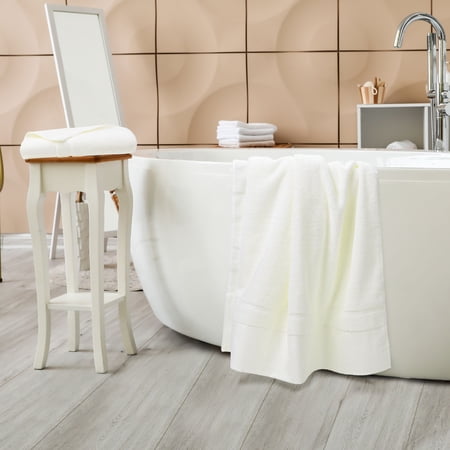PiccoCasa 2 Pack Beige Bath Towel Set 27"x54", 100% Cotton Towels Absorbent