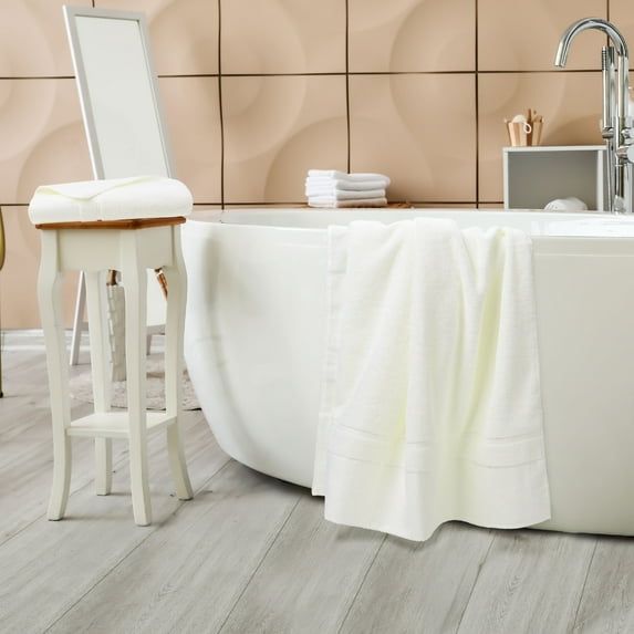 PiccoCasa 2 Pack Beige Bath Towel Set 27"x54", 100% Cotton Towels Absorbent