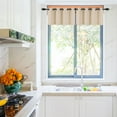 thumbnail image 1 of PiccoCasa 2Pcs Blockout Small Window Curtain Panel Kitchen Curtain, Beige 52 x 18 Inch, 1 of 8
