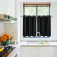 thumbnail image 1 of PiccoCasa 2Pcs Blockout Small Window Curtain Panel Kitchen Curtain, Black 42 x 36 Inch, 1 of 8