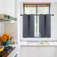 thumbnail image 1 of REGALWOVEN 2Pcs Blockout Small Window Curtain Panel Kitchen Curtain, Gray 29 x 36 Inch, 1 of 7