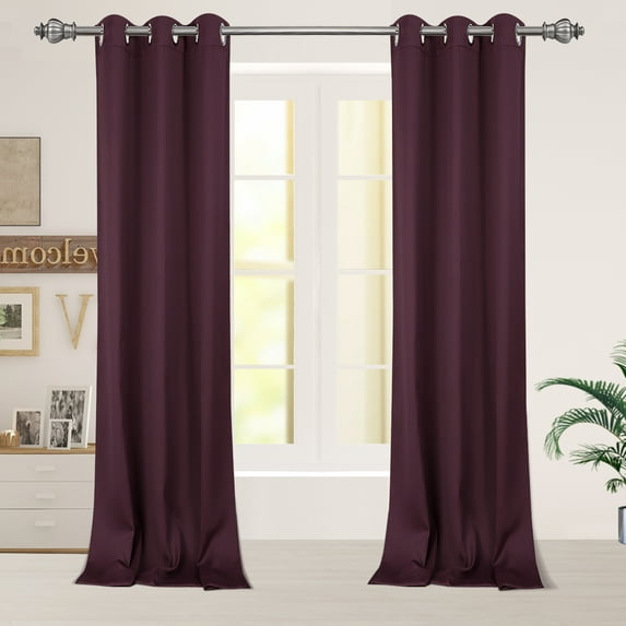 PiccoCasa 2Pcs Blockout Window Curtain for Kitchen, 42 x 95 inch Burgundy