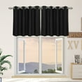 thumbnail image 1 of PiccoCasa 2Pcs Blockout Window Curtain for Kitchen, 52 x 18 Inch Black, 1 of 6