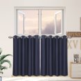 thumbnail image 1 of PiccoCasa 2Pcs Blockout Window Curtain for Kitchen, 52x36 inch, Navy Blue, 1 of 6