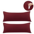 thumbnail image 1 of PiccoCasa 2Pcs Body Pillow Cover Brushed Microfiber No Zipper Queen Burgundy, 1 of 8