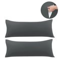 thumbnail image 1 of PiccoCasa 2Pcs Body Pillow Cover Brushed Microfiber No Zipper Queen Grey, 1 of 8
