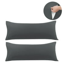 PiccoCasa 2Pcs Body Pillow Cover Brushed Microfiber No Zipper Queen Grey