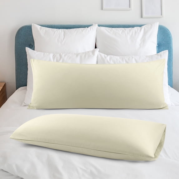 PiccoCasa 2Pcs Body Pillowcase Brushed Microfiber Body Pillow Cover, King Khaki