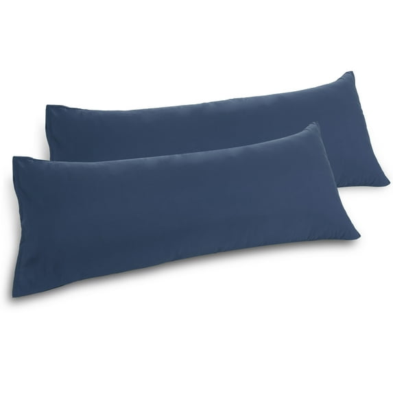 PiccoCasa 2Pcs Body Pillowcases 1800 Series Brushed Microfiber Long Pillow Covers, Navy